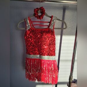 Sparkling Red Sequin Solo Dance Costume